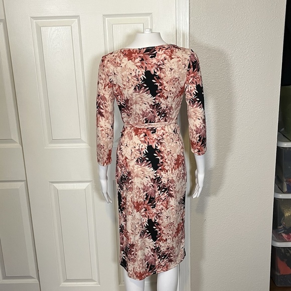 BCBGMAXAZRIA Womens Floral Vintage Y2K Cocktail Wrap Dress Medium - Picture 2 of 6